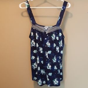 Kismet blue flowered tank top